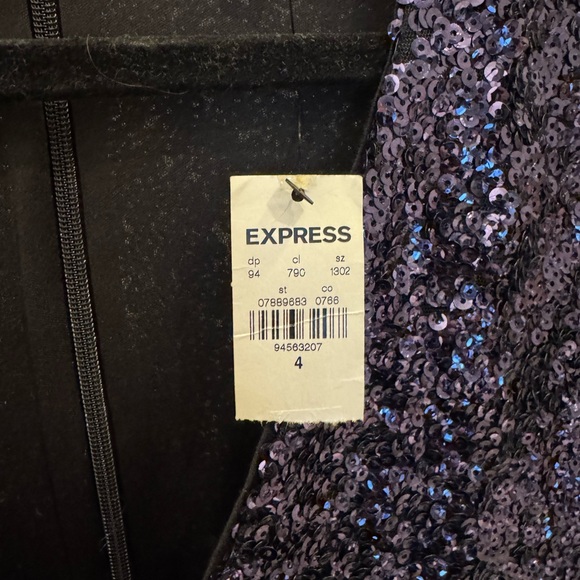 Express Glittering Purple Mini Dress - Picture 3 of 3